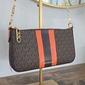 Michael Kors Signature Crossbody with Orange Stripe